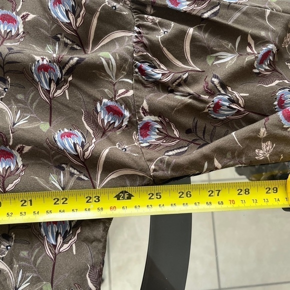 The Drop Cottage Core Olive Floral Ruffle Blouse by Ashley Robertson  XL NWT - Picture 14 of 16